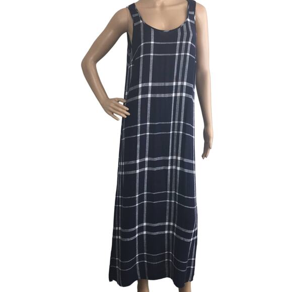 Vince Camuto Navy/White Plaid Summer Slip Dress Size S - Picture 4 of 13
